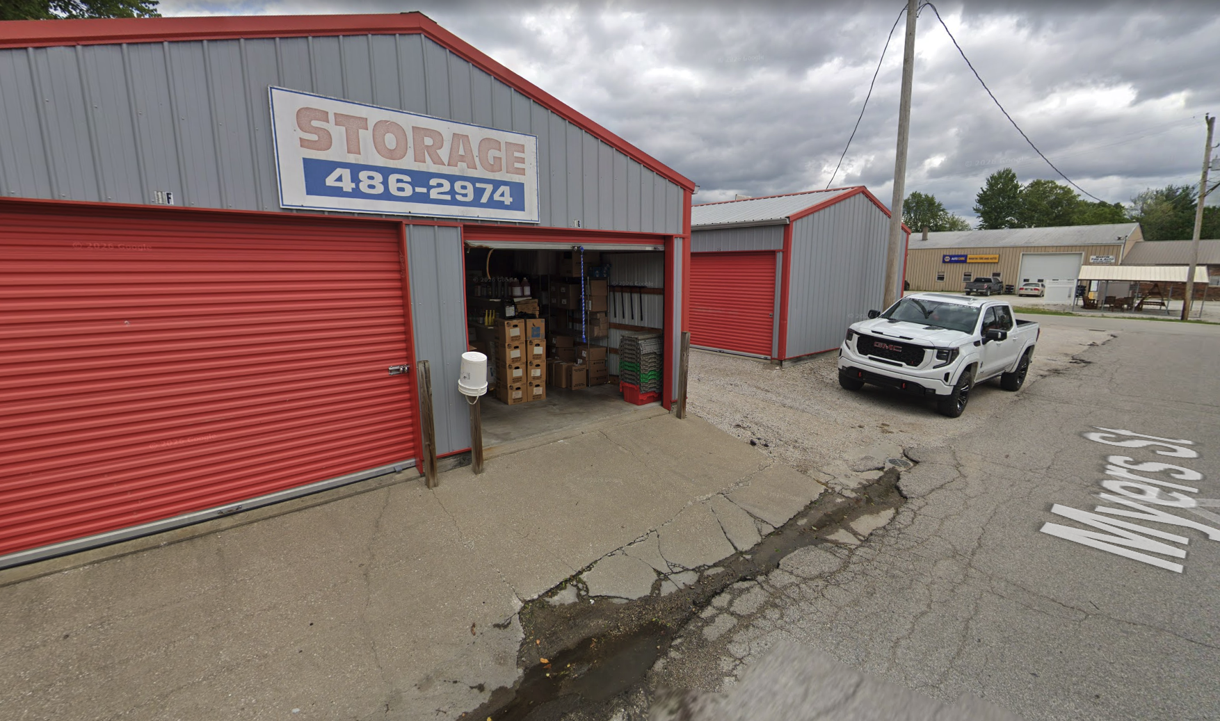 Almost Country Storage Washington facility with red drive-up units